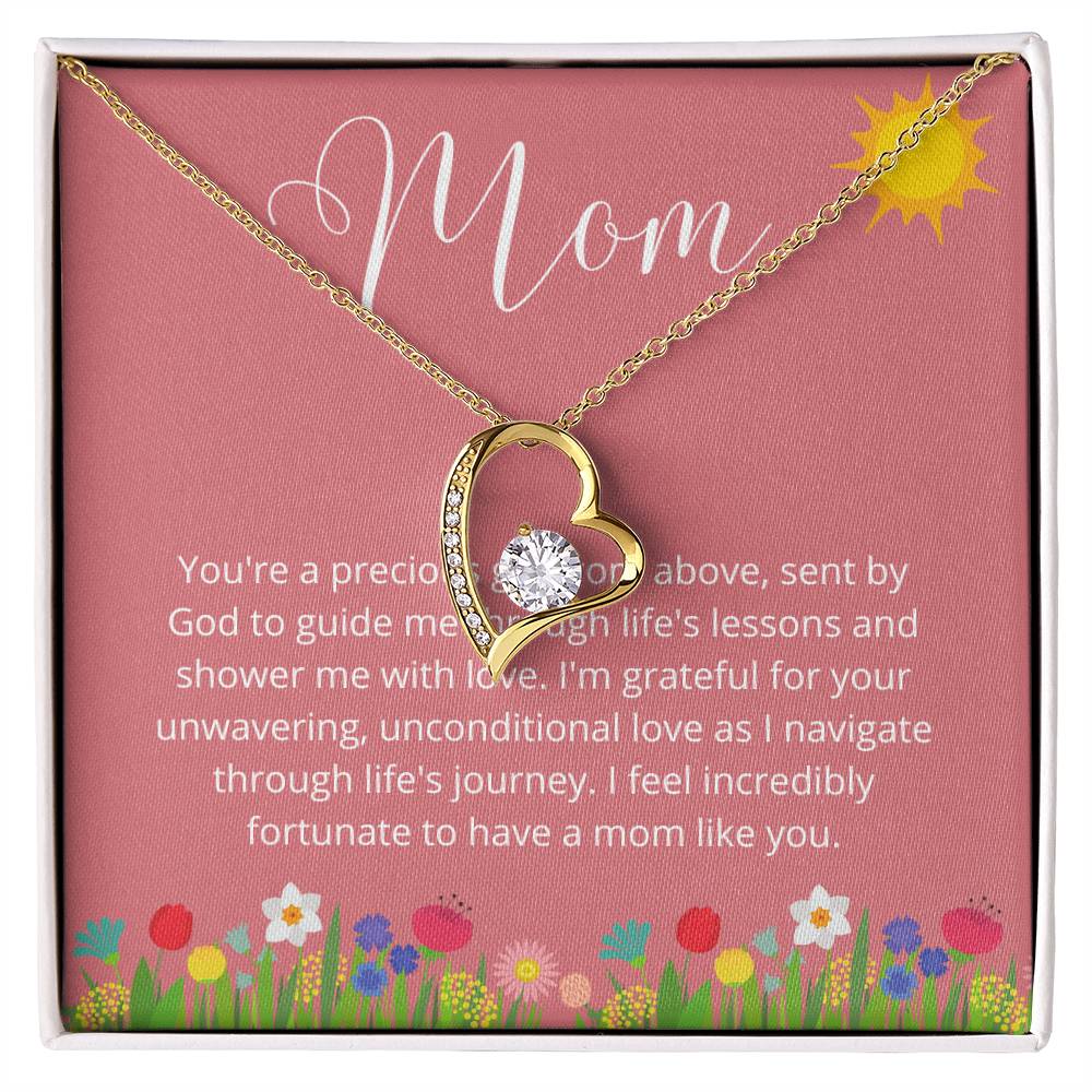 Mothers Day Gift Idea, Love Heart Necklace for Mom