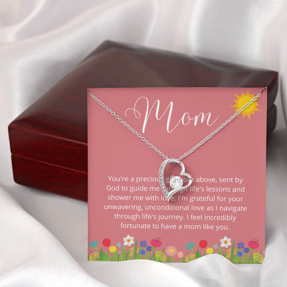 Mothers Day Gift Idea, Love Heart Necklace for Mom