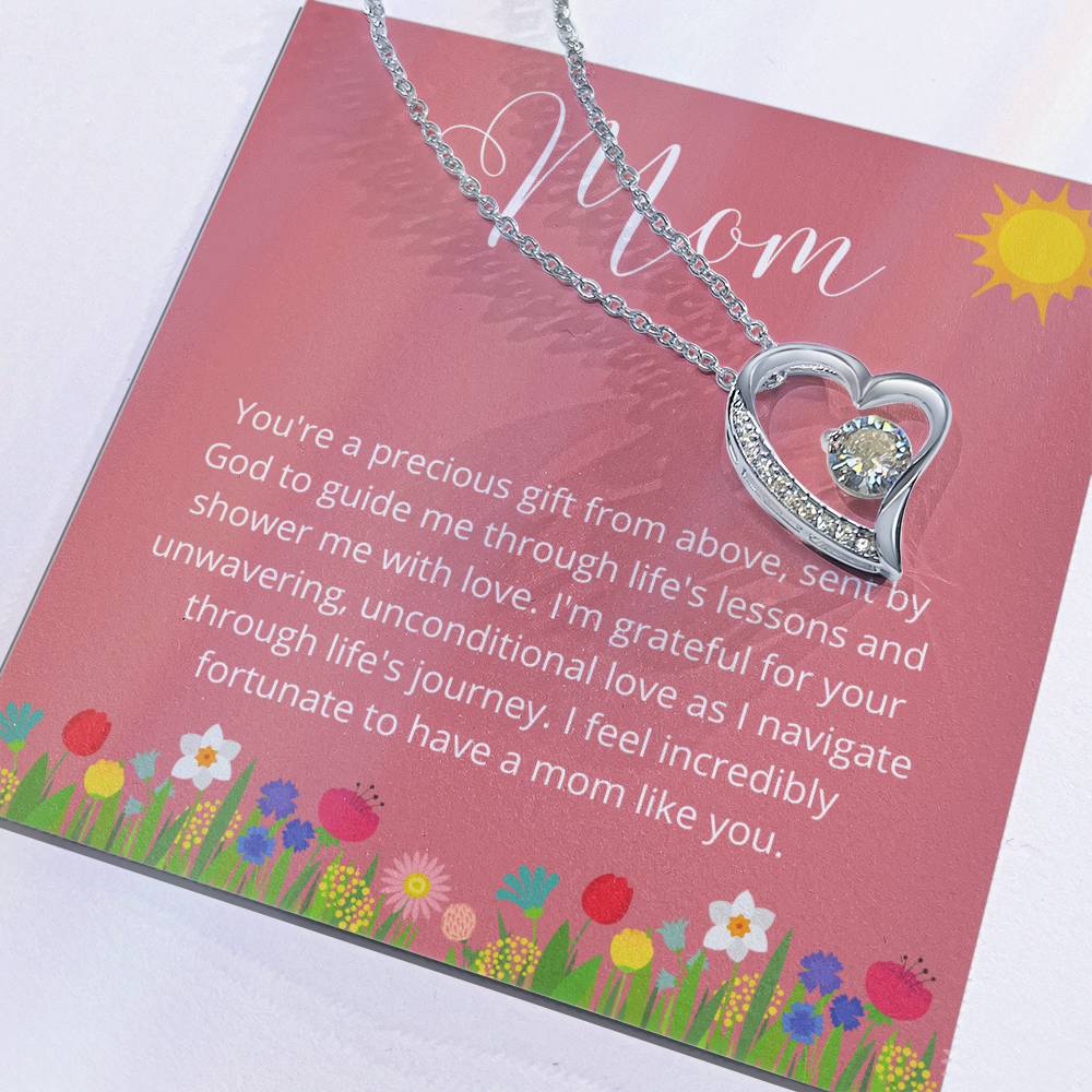 Mothers Day Gift Idea, Love Heart Necklace for Mom