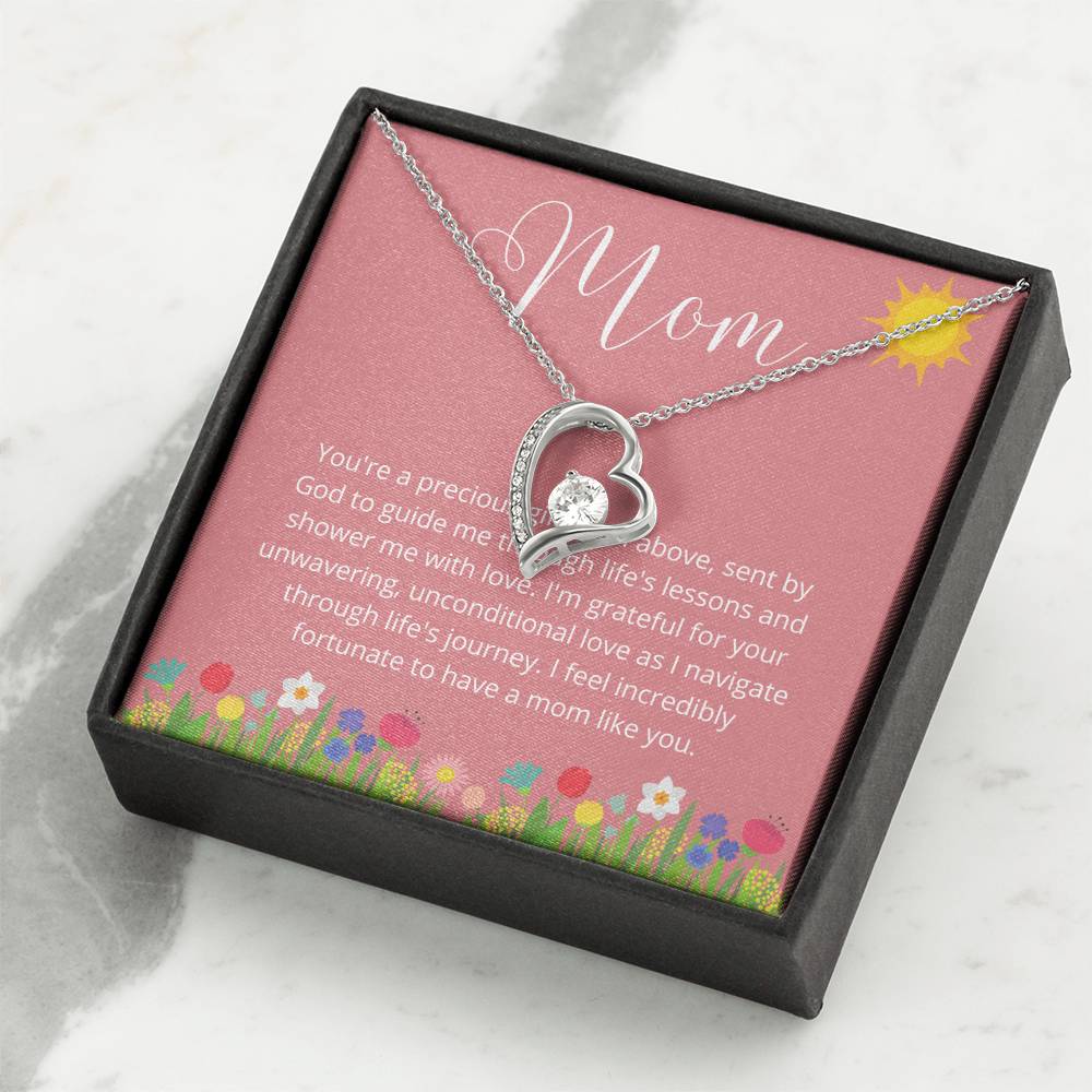 Mothers Day Gift Idea, Love Heart Necklace for Mom