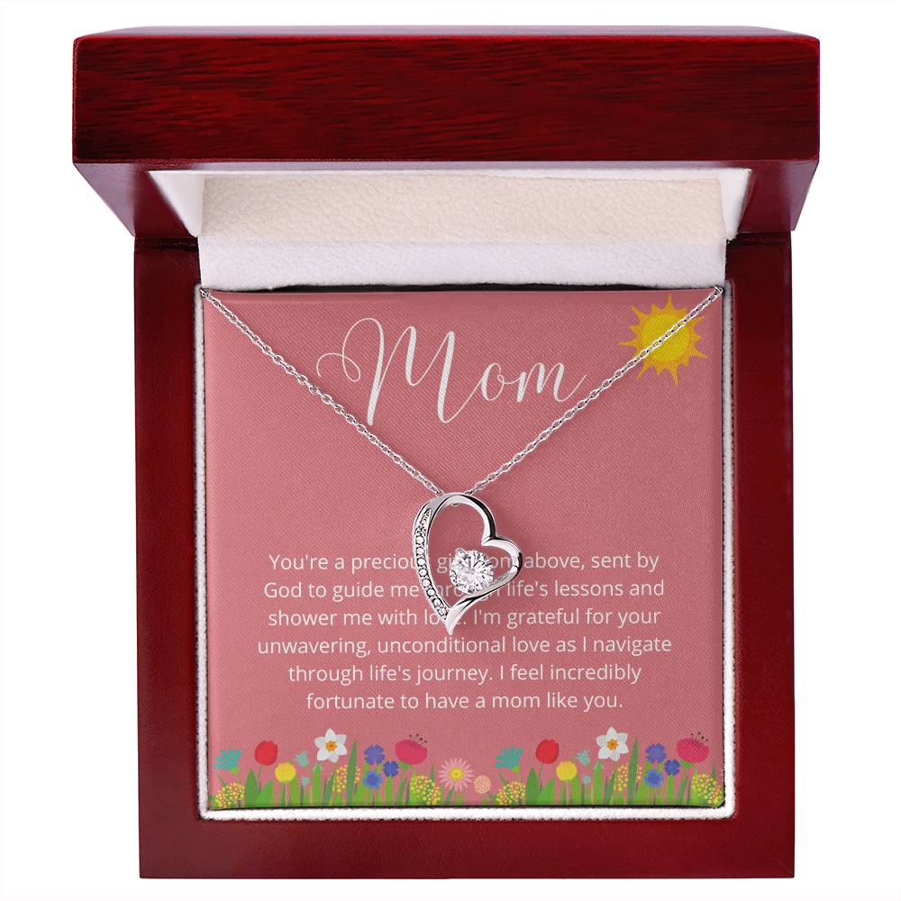 Mothers Day Gift Idea, Love Heart Necklace for Mom