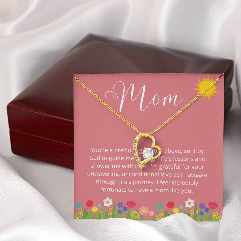 Mothers Day Gift Idea, Love Heart Necklace for Mom